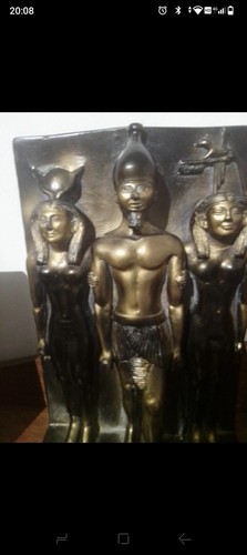 Sculpture sur socle egyptien - sculpture,
