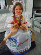 POUPEE FOLKLORIQUE PETITCOLLIN CELLULOID LORRAINE 17,5 CM AVEC BOITE B ETAT
