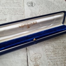 LONGINES Ecrin Montre Ancien 1930 en Cuir Bleu Montre Luxe Watch Jewel Case Box