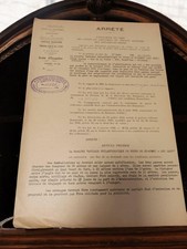 Vintage document ancien arrêté préfectoral Marseille années 1930-40 archives Bou
