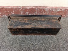 Boîte à outils vintage SNOR – métal ancien, 5 compartiments, style industriel