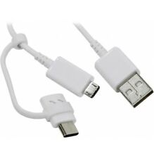 CABLE USB COMBO 2 en 1 MICRO USB & TYPE C SAMSUNG ORIGINAL  1M20 BLANC
