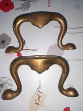 paire ancien pied ornement laiton massif