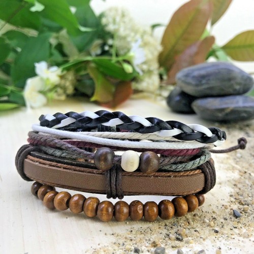 Ensemble bracelets naturel - 4,