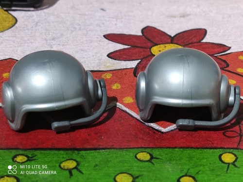 Playmobil casques gris - playmobil, x2