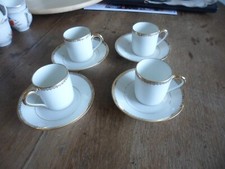 4 Tasses et sous Tasses Cafés J.Ladoux en Porcelaine