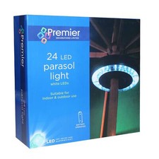 Jardin Rond Parasol Léger Batterie Fonctionne - 24 Blanc Leds