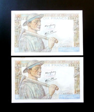 suite de 2 billets de 10