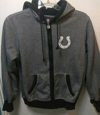 NFL Pro Line Indianapolis Colts Fleece Lined Full Zip Hoodie. Men's Small