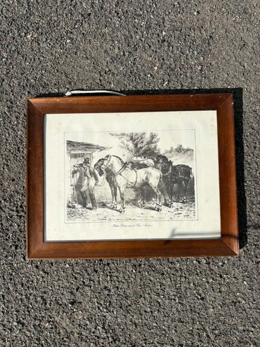 Gravure ancienne chevaux - gravure,