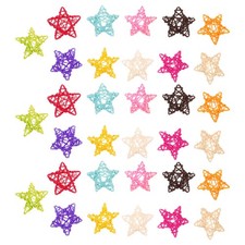  Lot de 33 étoiles en rotin multicolores pour décoration d'intérieur,