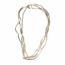 Neuf SCOOTER PARIS Collier 3 Rangs  Metal Doré