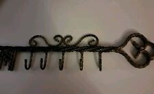 Porte-clé en forme de clé  ancien en Fer forgé vintage 5 crochets mural rare