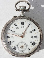 MONTRE DE GOUSSET - BOITIER EN ARGENT - POINÇON AU CRABE  - 4,5 cm - 71,5 g