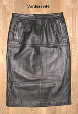 Jupe En Cuir Noire Mi-Longue