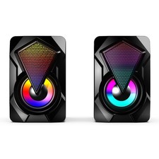Haut-parleurs D'ordinateur 2 * 3W Gaming PC Haut-parleur RVB Avec Basses