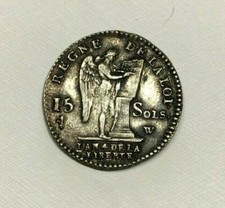 MONNAIE ANCIENNE DE LOUIS XVI ROI DES FRANçOIS 15 SOLS 1792 W LILLE  EN ARGENT 