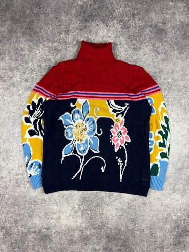 Pull col roulé jacquard