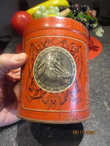 Ancienne boite tôle farine - en,