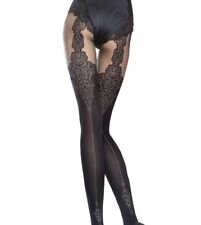 Collant sexy Couture FIORE GLADIS Fantaisie Femme 40 DEN Noir T2 ou T3