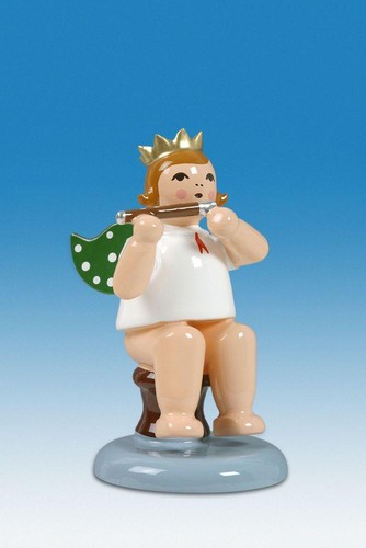 Figurine bois ange assis - bois,