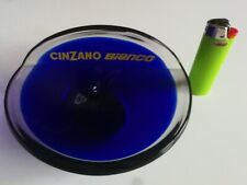 CINZANO BIANCO cendrier rétro verre bleu Vintage
