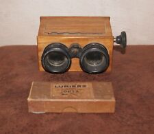 stéréoscope en bois (dit Richard) avec lot plaques de verre