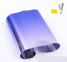 Bande Solaire pour Pare-Brise Film Teinté Bleu Violet Transparent 20cm x 150cm