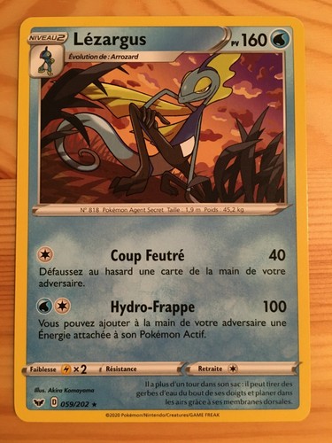 Carte pokémon rare lézargus - carte,