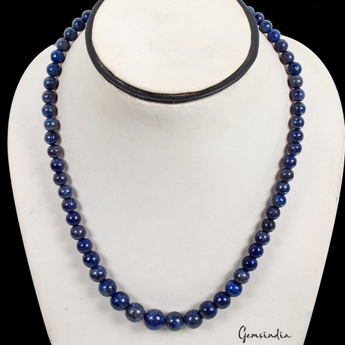 Collier perles lapis - de,