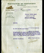 FOUGERES (35) USINE de CHAUSSURES ROC / MODE "J. GABOURY" Lettre en 1928