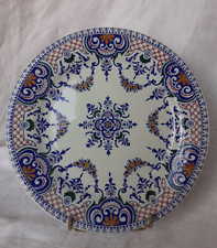 Assiette plate en faïence de Gien décor Rouen d. 25 cm