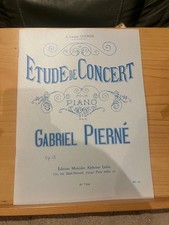 Gabriel Pierné Etude de Concert opus 13 pour piano partition éditions Leduc