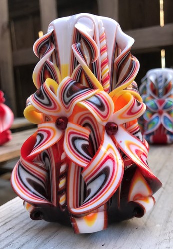 Candle carved wax - decor, home