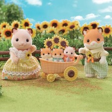 Ensemble de poussette triplés père mère famille hamster Sylvanian Families