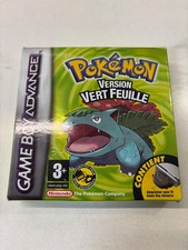 Pokémon Version Vert Feuille GBA Complet avec Adaptateur Sans Fil Boîte Notice