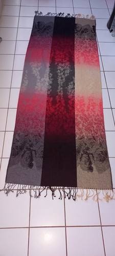 Châle laine viscose soie rose - châle,