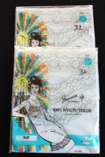 Deux Très Rare Vintage Deadstock 1960'S Bleu Soyeux Nylon Tricot Slips Taille 32