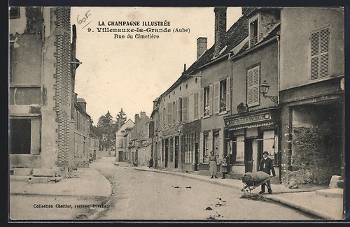Cpa villenauxe grande - villenauxe-la-grande,, rue