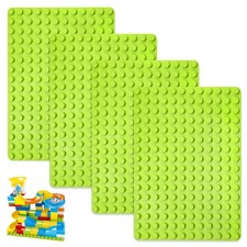 Lot de 4 grandes plaques compatibles Duplo 25,5 x 19 cm - Plaque Lego - Blocs...