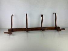 Ancien Porte Manteaux 4 Patères en Bois Courbé Vintage 70s 