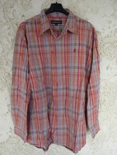 Chemise MARLBORO CLASSICS beige orange rouge carreaux manches longues XXL