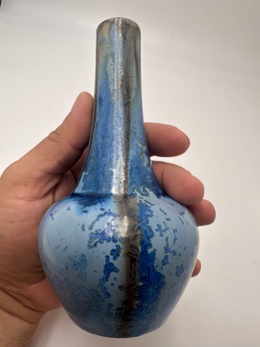 Vase soliflore grès bleu - en,
