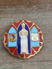 INSIGNE ÉMAILLÉE ANCIEN CHARTREUX DAUPHINÉ VIERGE COURONNÉ SIGNÉ PLANCHOT