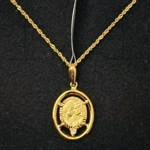 Pendentif chaîne or - et, 18k