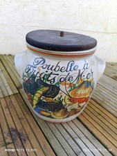 Poubelle à fruits de mer en grès vernissé