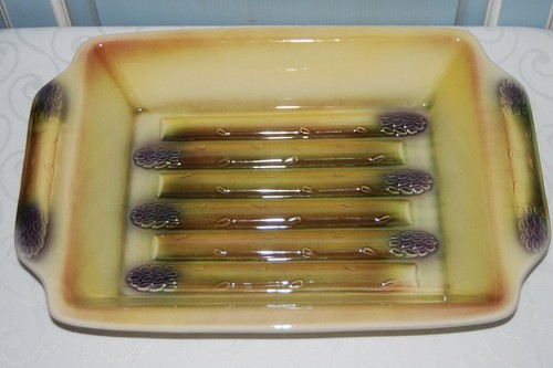 Plat asperges ancien barbotine - ancien,