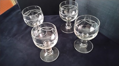 Verres vin anciens décor - 4,