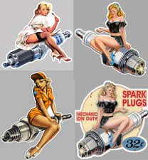 LOT DE 4 STICKERS PIN UP