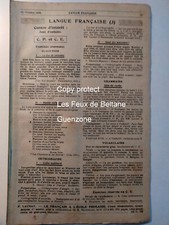 Fascicule ecole primaire 1938